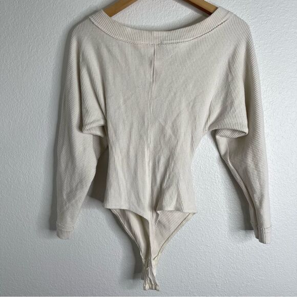 Intimately Free People Lovin This Feeling Ivory Ribbed Bodysuit Size Small - Picture 4 of 4